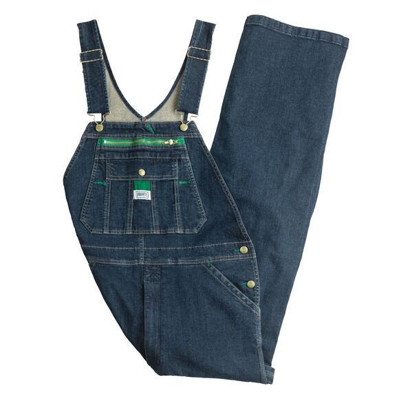 LIBERTY Flex Bib Jean Overalls Sz 46x30 Relaxed Fit 17006 Blue Stretch Denim NWT - Picture 1 of 14